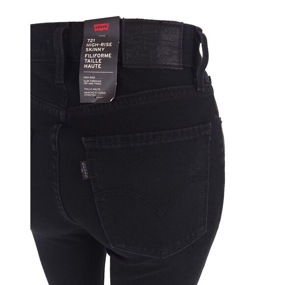 Levi's 721 High Rise Skinny Jeans Size XS 25 x 30 Soft Black $95.50 - Picture 8 of 16